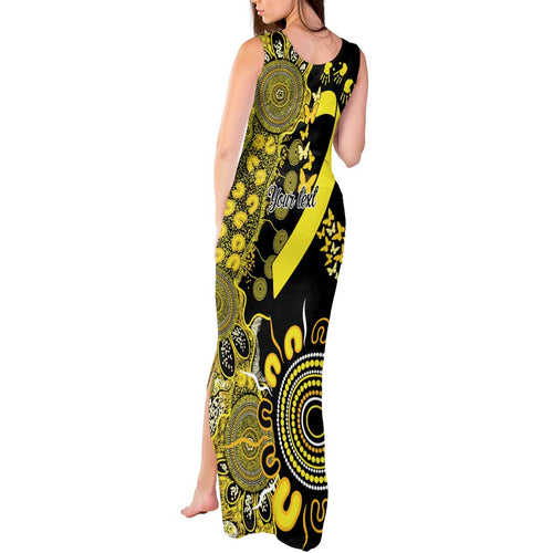 Sarcoma Awareness Personalised Tank Maxi Dress Aboriginal Ribbon Dot Painting