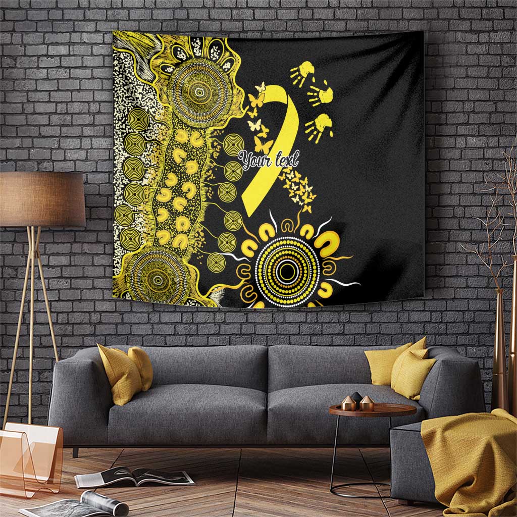 Sarcoma Awareness Personalised Tapestry Aboriginal Ribbon Dot Painting