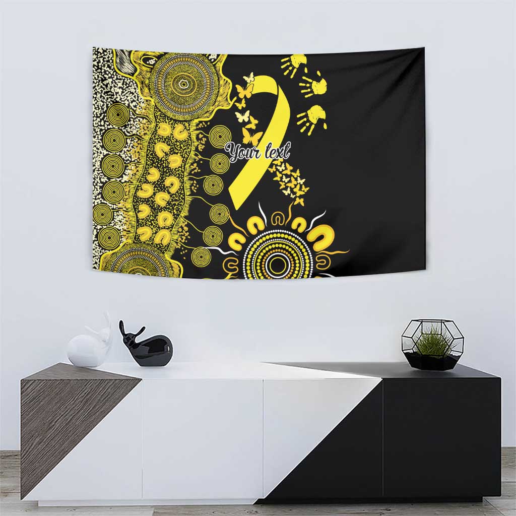 Sarcoma Awareness Personalised Tapestry Aboriginal Ribbon Dot Painting