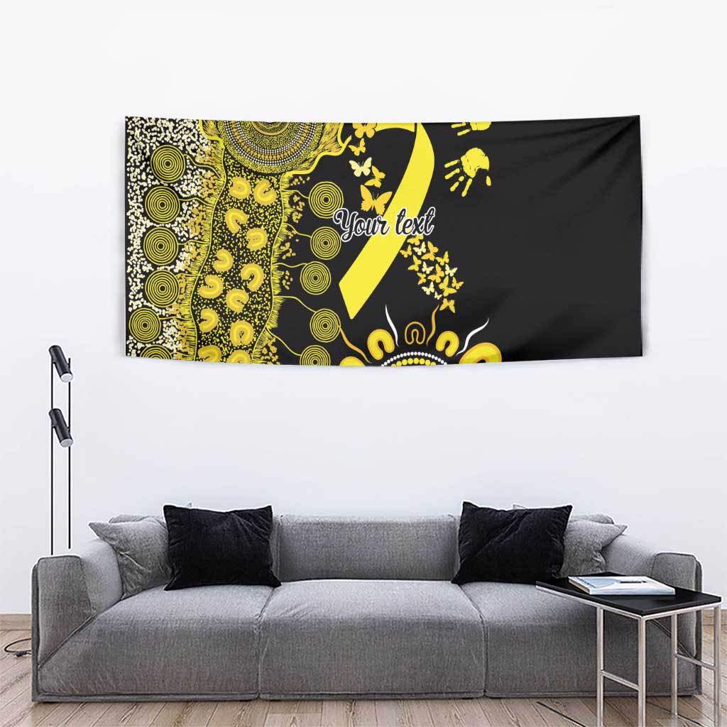 Sarcoma Awareness Personalised Tapestry Aboriginal Ribbon Dot Painting