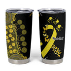Sarcoma Awareness Personalised Tumbler Cup Aboriginal Ribbon Dot Painting