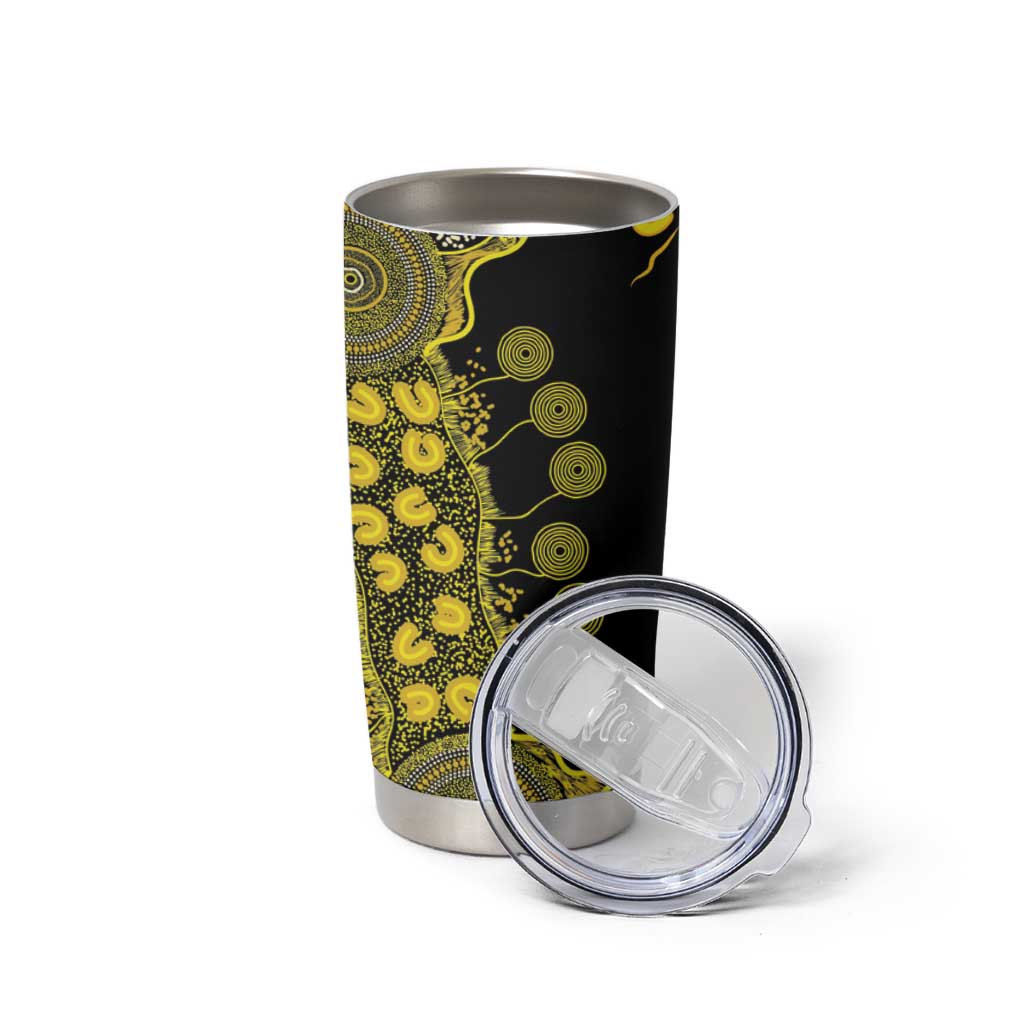 Sarcoma Awareness Personalised Tumbler Cup Aboriginal Ribbon Dot Painting