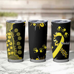 Sarcoma Awareness Personalised Tumbler Cup Aboriginal Ribbon Dot Painting