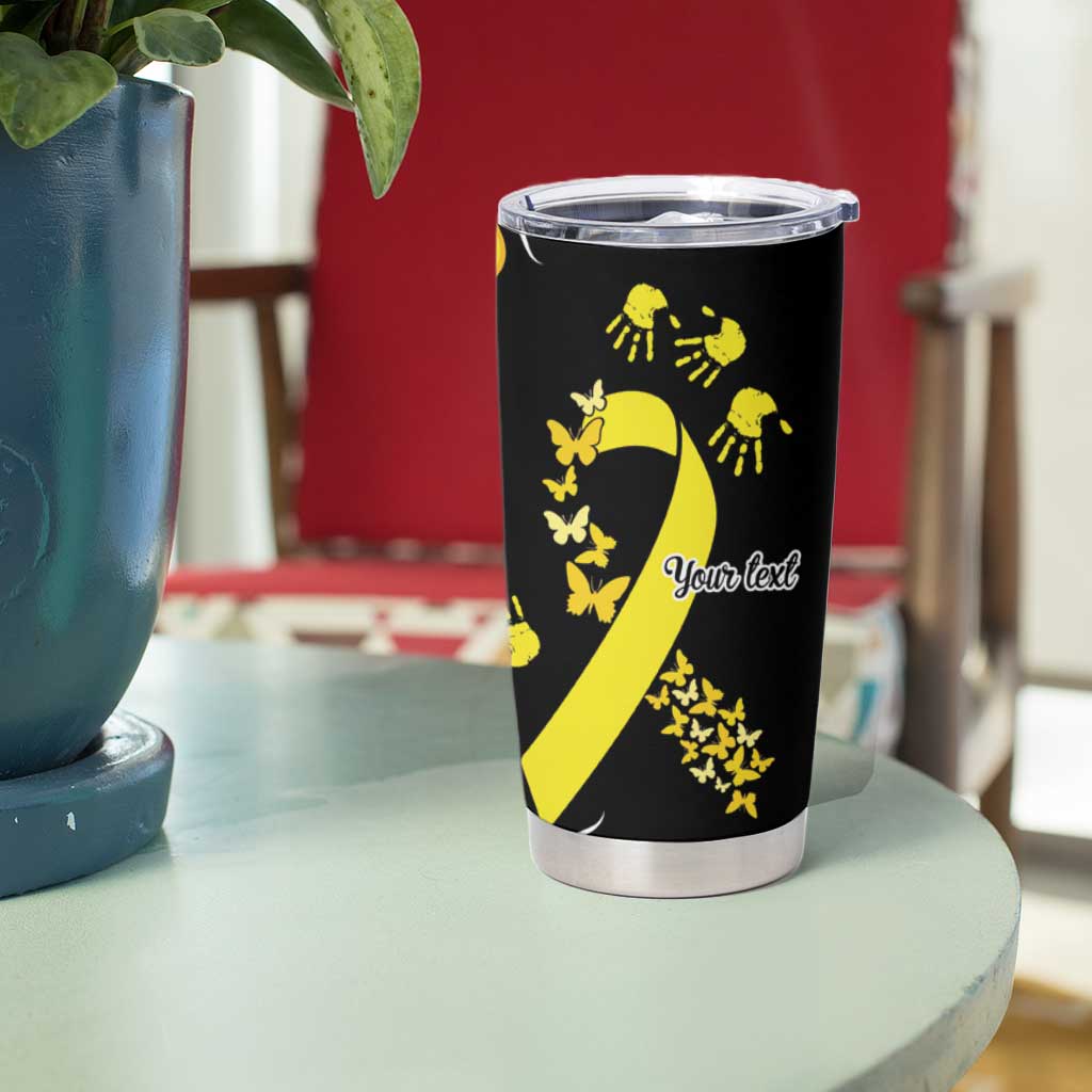 Sarcoma Awareness Personalised Tumbler Cup Aboriginal Ribbon Dot Painting