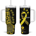 Sarcoma Awareness Personalised Tumbler With Handle Aboriginal Ribbon Dot Painting