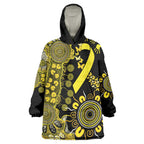 Sarcoma Awareness Personalised Wearable Blanket Hoodie Aboriginal Ribbon Dot Painting