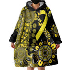 Sarcoma Awareness Personalised Wearable Blanket Hoodie Aboriginal Ribbon Dot Painting