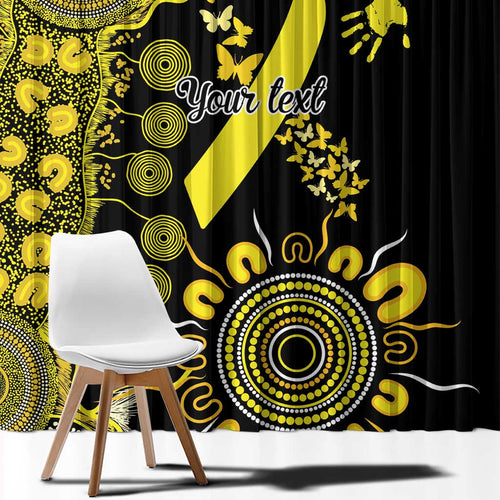 Sarcoma Awareness Personalised Window Curtain Aboriginal Ribbon Dot Painting