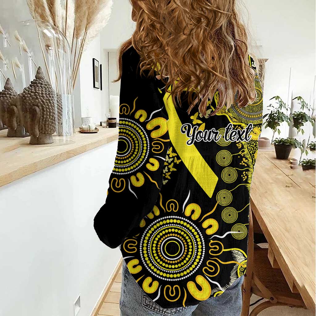 Sarcoma Awareness Personalised Women Casual Shirt Aboriginal Ribbon Dot Painting