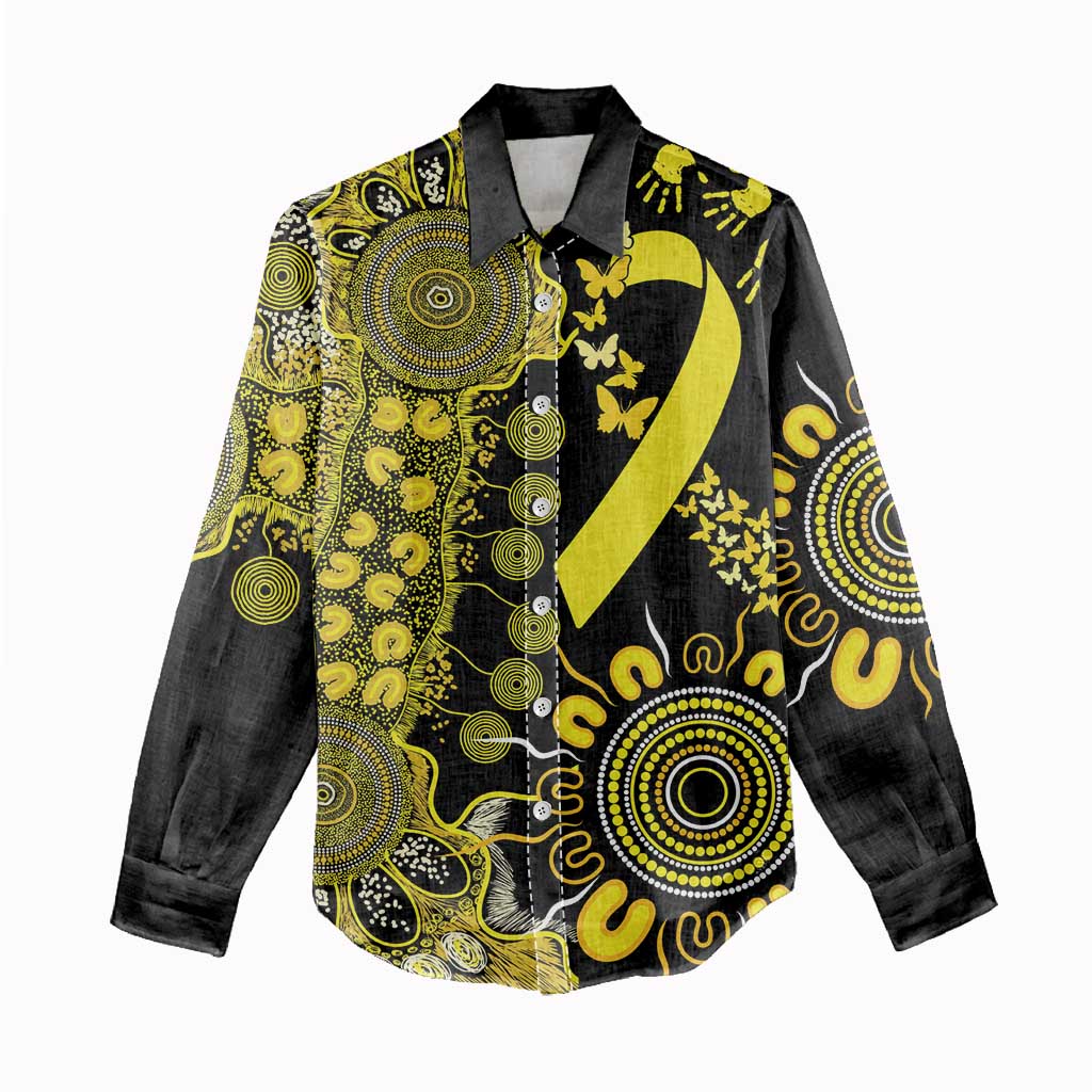 Sarcoma Awareness Personalised Women Casual Shirt Aboriginal Ribbon Dot Painting