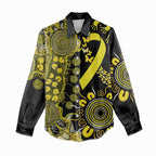 Sarcoma Awareness Personalised Women Casual Shirt Aboriginal Ribbon Dot Painting