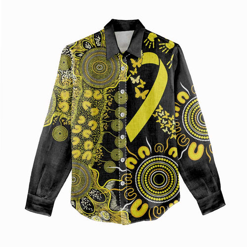 Sarcoma Awareness Personalised Women Casual Shirt Aboriginal Ribbon Dot Painting