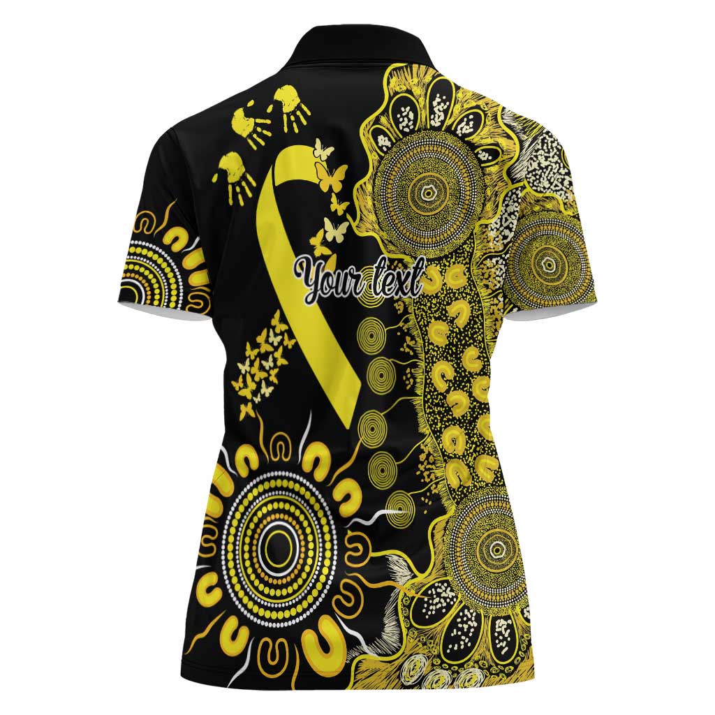 Sarcoma Awareness Personalised Women Polo Shirt Aboriginal Ribbon Dot Painting