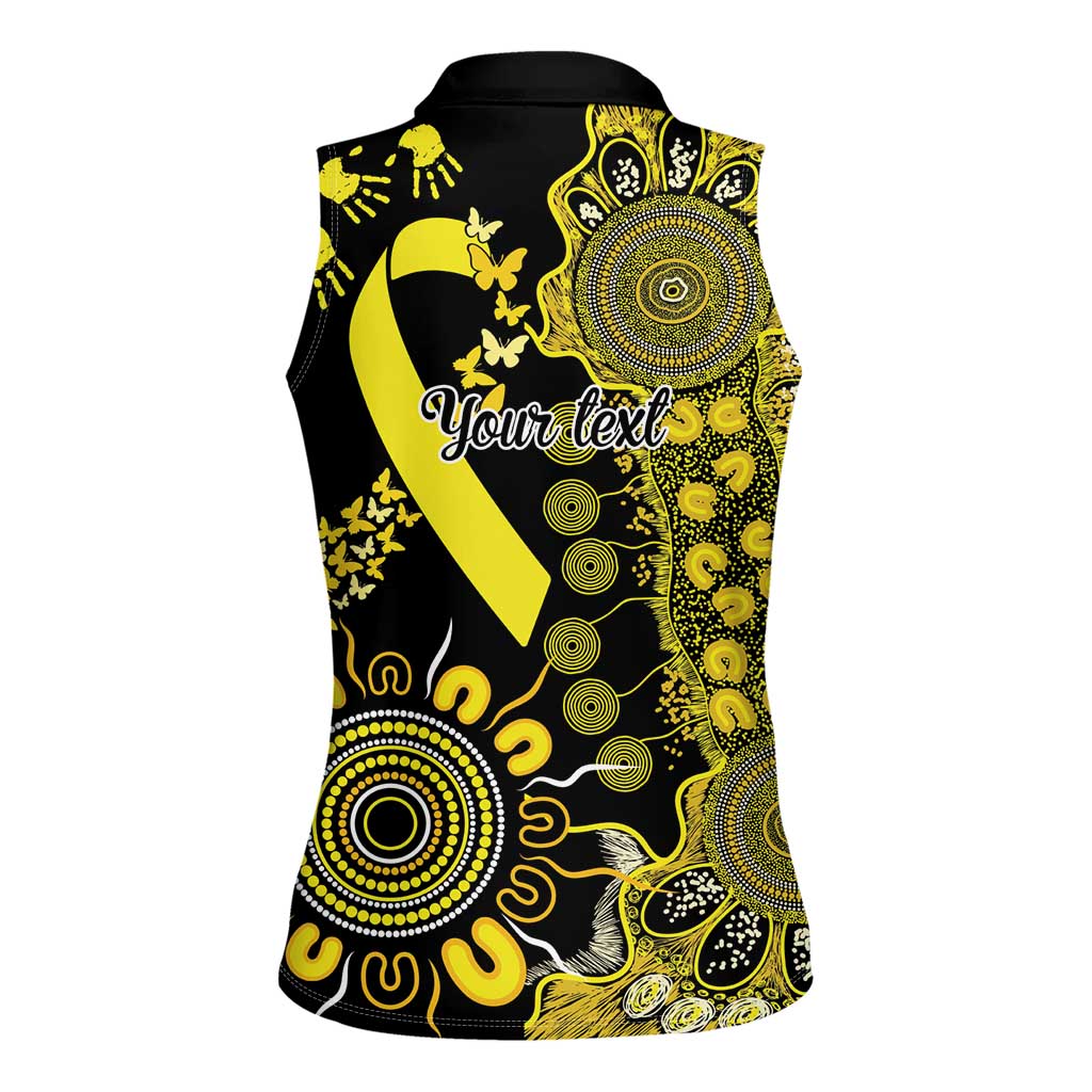 Sarcoma Awareness Personalised Women Sleeveless Polo Shirt Aboriginal Ribbon Dot Painting