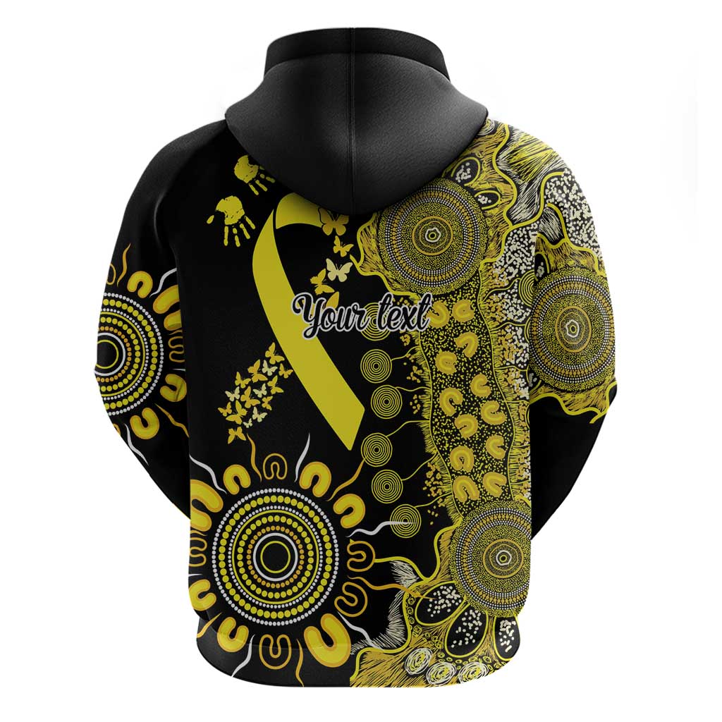 Sarcoma Awareness Personalised Zip Hoodie Aboriginal Ribbon Dot Painting