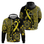 Sarcoma Awareness Personalised Zip Hoodie Aboriginal Ribbon Dot Painting