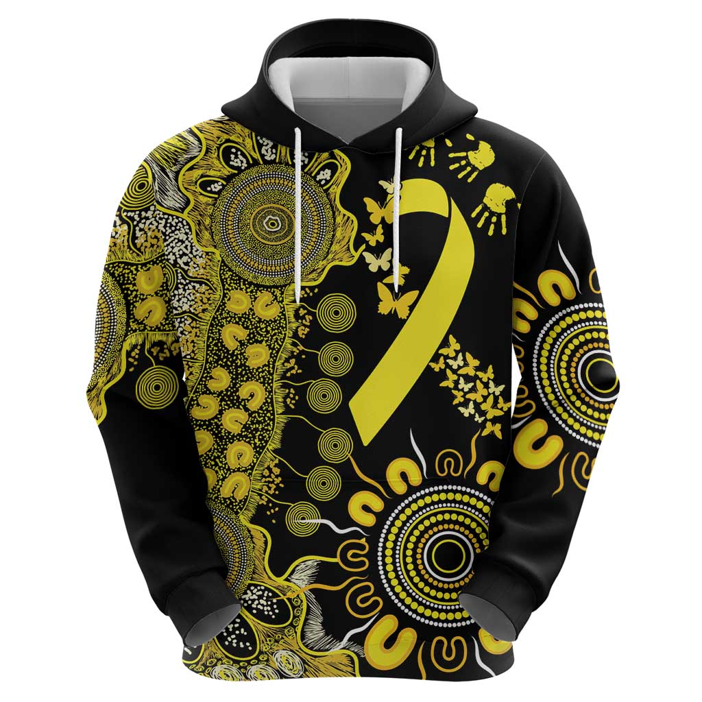 Sarcoma Awareness Personalised Zip Hoodie Aboriginal Ribbon Dot Painting