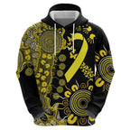 Sarcoma Awareness Personalised Zip Hoodie Aboriginal Ribbon Dot Painting
