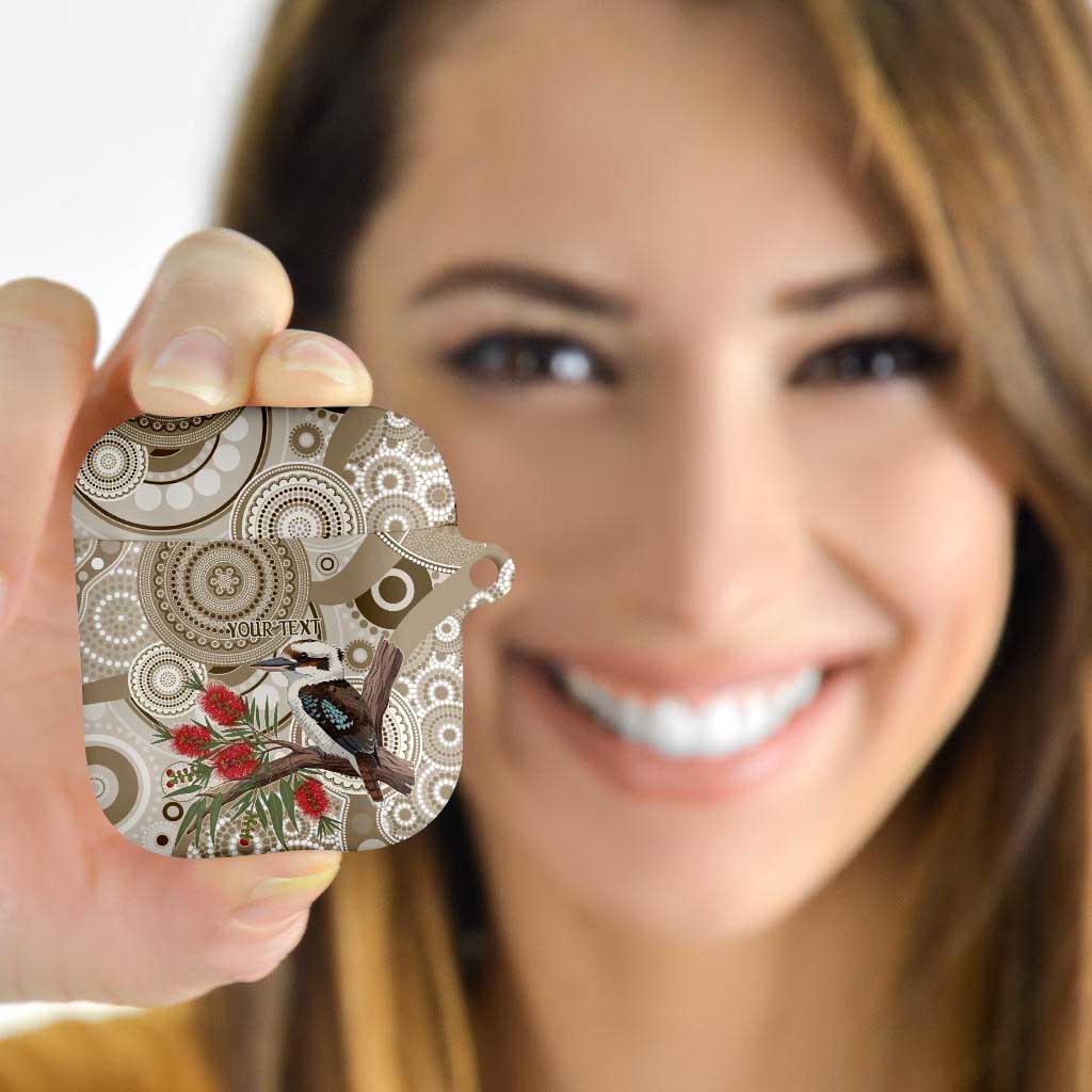Kookaburra Bottlebrushes Personalised AirPods Case Aboriginal Australian Dot Painting - Aussie Hoodie