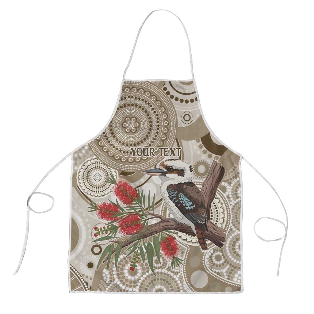 Kookaburra Bottlebrushes Personalised Apron Aboriginal Australian Dot Painting - Aussie Hoodie