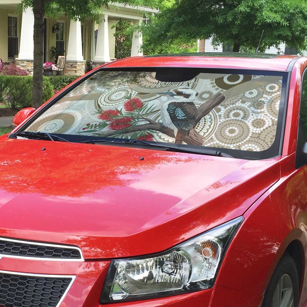 Kookaburra Bottlebrushes Personalised Auto Sun Shade Aboriginal Australian Dot Painting - Aussie Hoodie