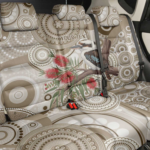 Kookaburra Bottlebrushes Personalised Back Car Seat Cover Aboriginal Australian Dot Painting - Aussie Hoodie