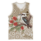 Kookaburra Bottlebrushes Personalised Basketball Jersey Aboriginal Australian Dot Painting - Aussie Hoodie