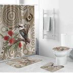 Kookaburra Bottlebrushes Personalised Bathroom Set Aboriginal Australian Dot Painting - Aussie Hoodie