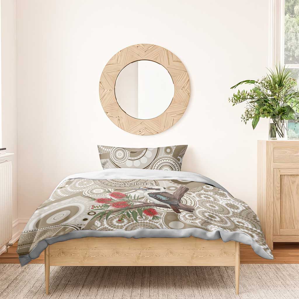 Kookaburra Bottlebrushes Personalised Bedding Set Aboriginal Australian Dot Painting - Aussie Hoodie