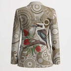 Kookaburra Bottlebrushes Personalised Blazer Aboriginal Australian Dot Painting - Aussie Hoodie