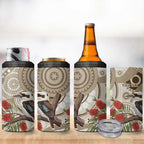 Kookaburra Bottlebrushes Personalised 4 in 1 Can Cooler Tumbler Aboriginal Australian Dot Painting - Aussie Hoodie