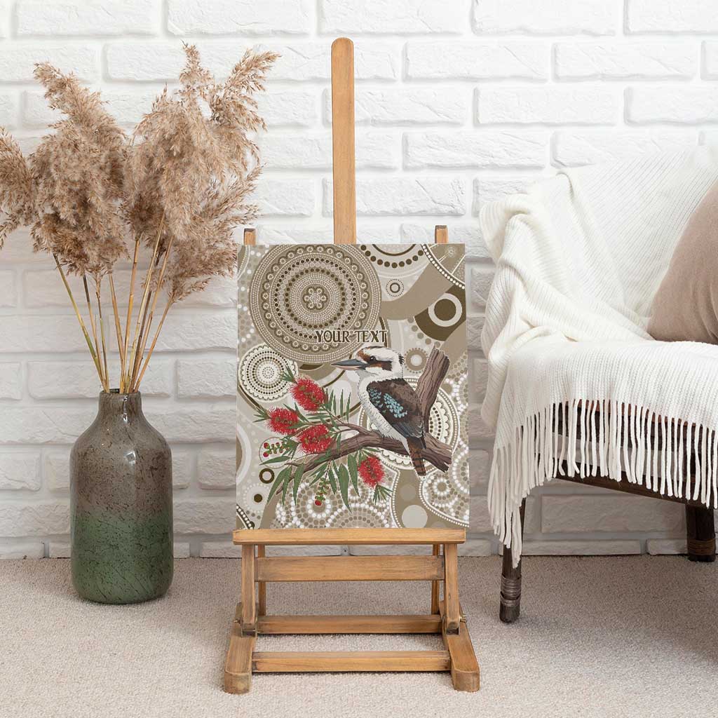 Kookaburra Bottlebrushes Personalised Canvas Wall Art Aboriginal Australian Dot Painting - Aussie Hoodie