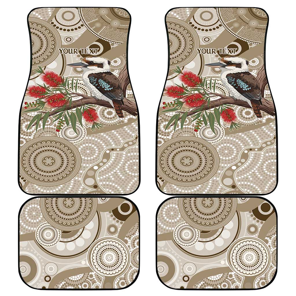 Kookaburra Bottlebrushes Personalised Car Mats Aboriginal Australian Dot Painting - Aussie Hoodie