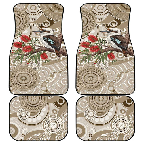 Kookaburra Bottlebrushes Personalised Car Mats Aboriginal Australian Dot Painting - Aussie Hoodie