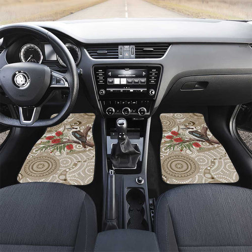 Kookaburra Bottlebrushes Personalised Car Mats Aboriginal Australian Dot Painting - Aussie Hoodie