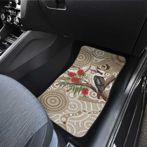 Kookaburra Bottlebrushes Personalised Car Mats Aboriginal Australian Dot Painting - Aussie Hoodie