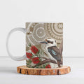 Kookaburra Bottlebrushes Personalised Ceramic Mug Aboriginal Australian Dot Painting - Aussie Hoodie