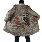 Kookaburra Bottlebrushes Personalised Cloak Aboriginal Australian Dot Painting - Aussie Hoodie