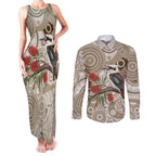 Kookaburra Bottlebrushes Personalised Couples Matching Tank Maxi Dress and Long Sleeve Button Shirt Aboriginal Australian Dot Painting - Aussie Hoodie