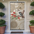 Kookaburra Bottlebrushes Personalised Door Cover Aboriginal Australian Dot Painting - Aussie Hoodie