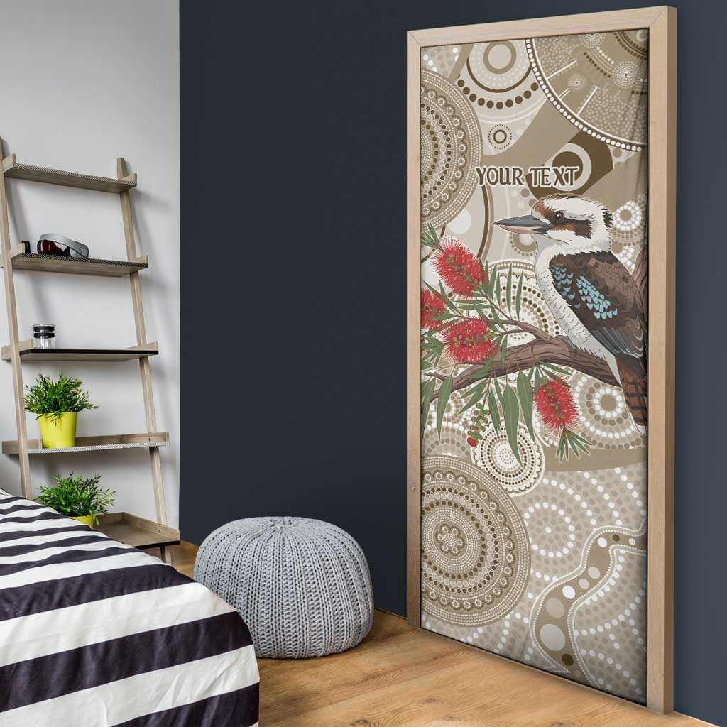 Kookaburra Bottlebrushes Personalised Door Cover Aboriginal Australian Dot Painting - Aussie Hoodie