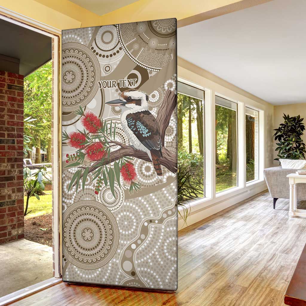 Kookaburra Bottlebrushes Personalised Door Cover Aboriginal Australian Dot Painting - Aussie Hoodie
