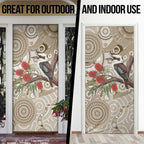Kookaburra Bottlebrushes Personalised Door Cover Aboriginal Australian Dot Painting - Aussie Hoodie