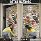 Kookaburra Bottlebrushes Personalised Door Cover Aboriginal Australian Dot Painting - Aussie Hoodie