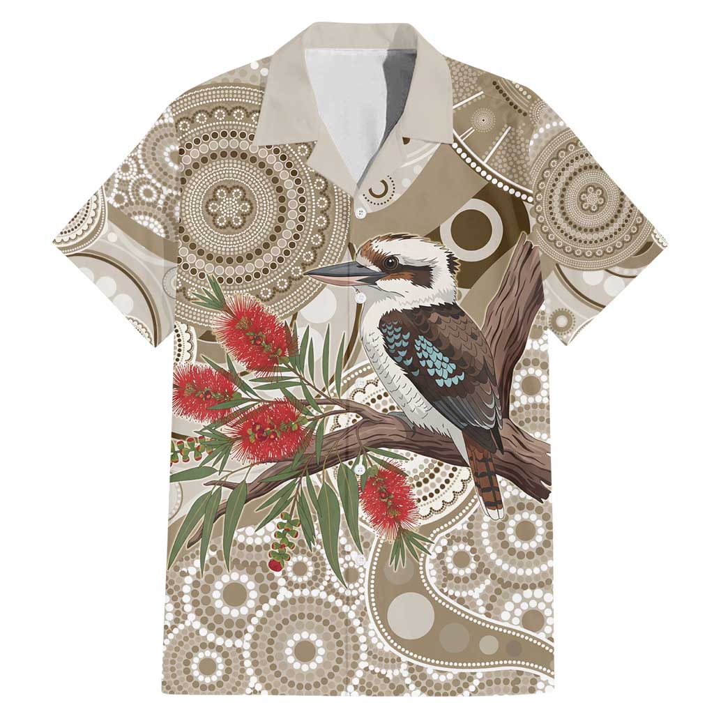 Kookaburra Bottlebrushes Personalised Family Matching Mermaid Dress and Hawaiian Shirt Aboriginal Australian Dot Painting - Aussie Hoodie