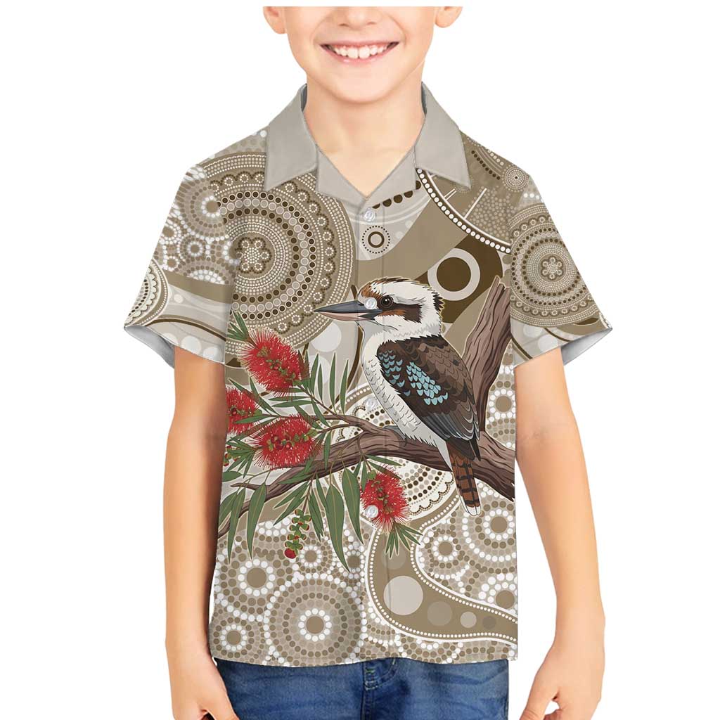 Kookaburra Bottlebrushes Personalised Family Matching Mermaid Dress and Hawaiian Shirt Aboriginal Australian Dot Painting - Aussie Hoodie
