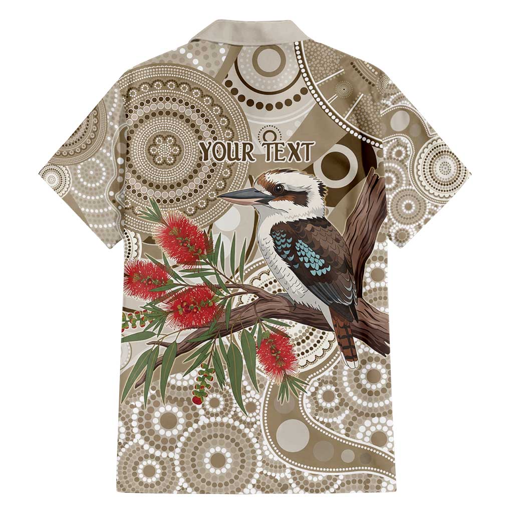 Kookaburra Bottlebrushes Personalised Family Matching Off Shoulder Maxi Dress and Hawaiian Shirt Aboriginal Australian Dot Painting - Aussie Hoodie