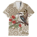 Kookaburra Bottlebrushes Personalised Family Matching Puletasi and Hawaiian Shirt Aboriginal Australian Dot Painting - Aussie Hoodie