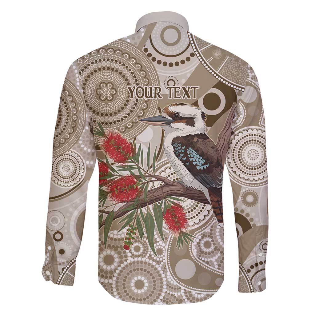 Kookaburra Bottlebrushes Personalised Family Matching Puletasi and Hawaiian Shirt Aboriginal Australian Dot Painting - Aussie Hoodie