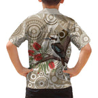 Kookaburra Bottlebrushes Personalised Family Matching Short Sleeve Bodycon Dress and Hawaiian Shirt Aboriginal Australian Dot Painting - Aussie Hoodie